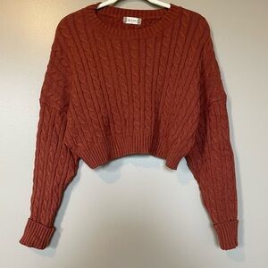 Altar'd State Rust Cable Knit Sweater